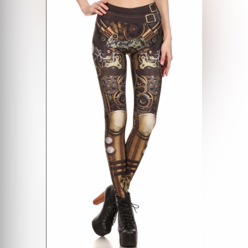 RARE!!! Poprageous Steampunk 3D Print Women's Leggings - medium